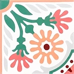 Floral cement tiles